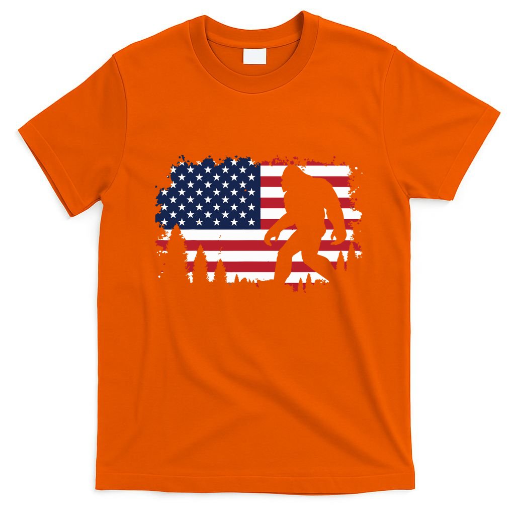 4th Of July Bigfoot Sasquatch Usa American Flag Boy T-Shirt