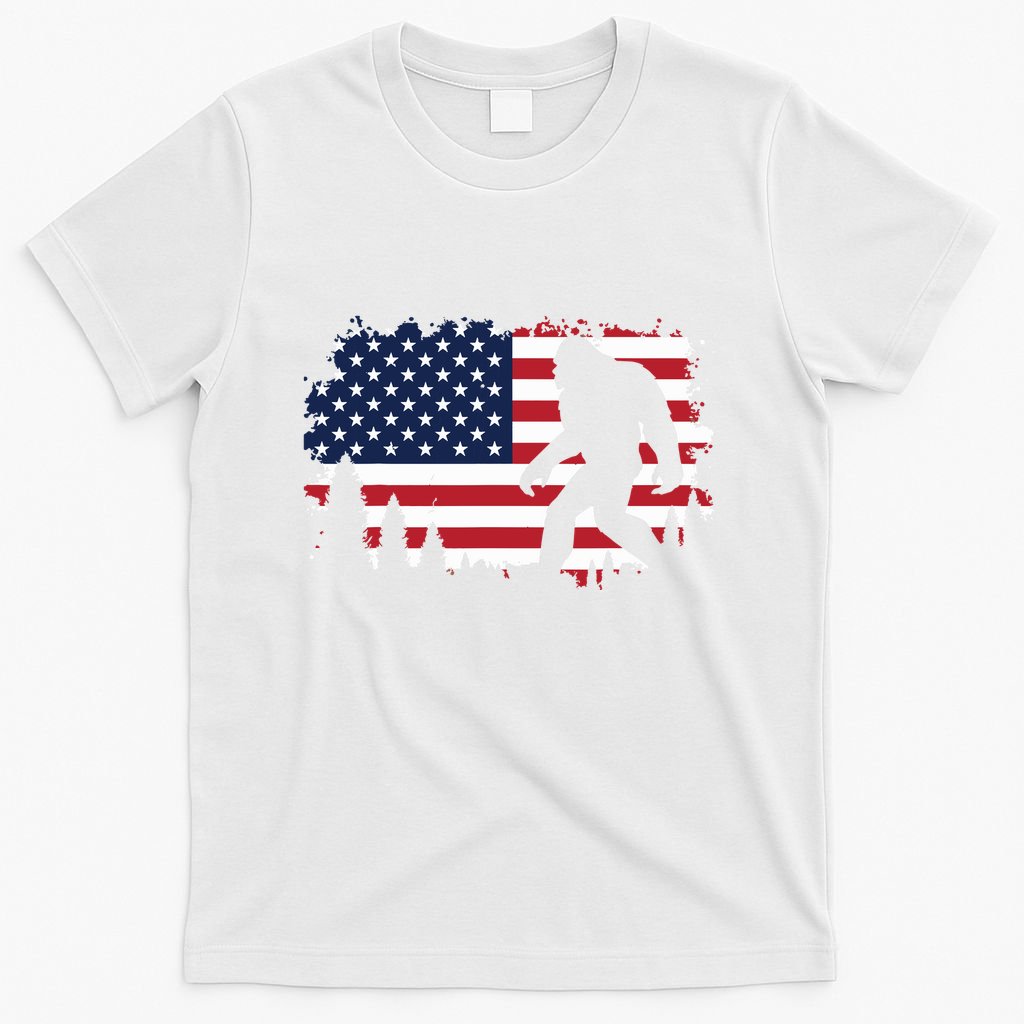 4th Of July Bigfoot Sasquatch Usa American Flag Boy T-Shirt