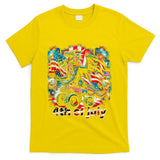 4th Of July Dragon Monster Truck Bald Eagle American Flag T-Shirt