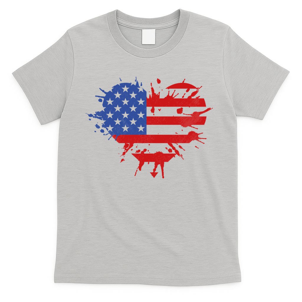 4th Of July American Flag Patriotic I Heart The USA T-Shirt