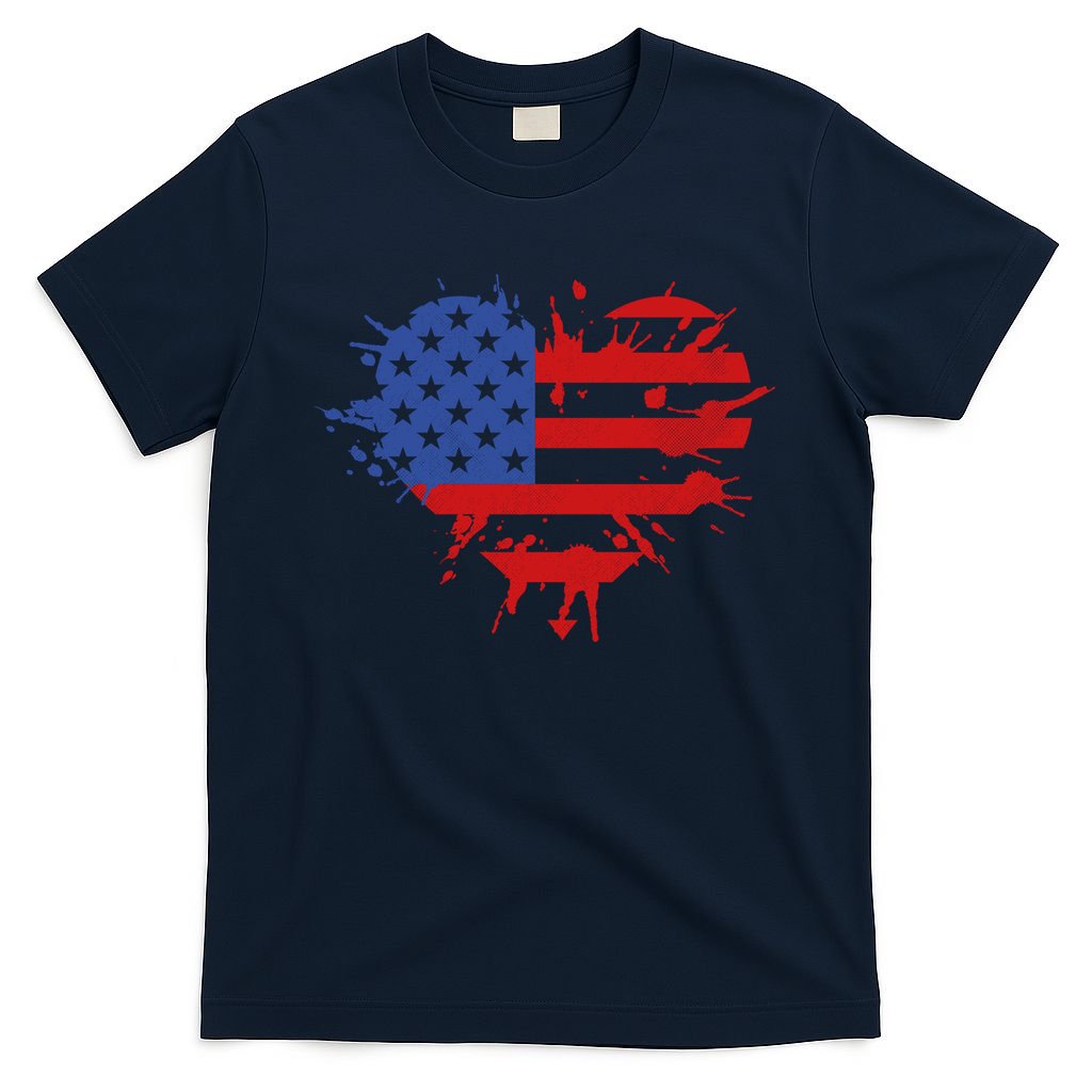 4th Of July American Flag Patriotic I Heart The USA T-Shirt
