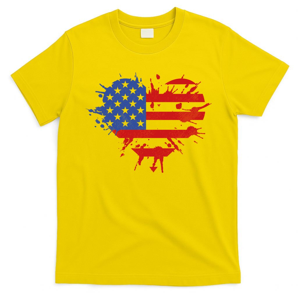 4th Of July American Flag Patriotic I Heart The USA T-Shirt