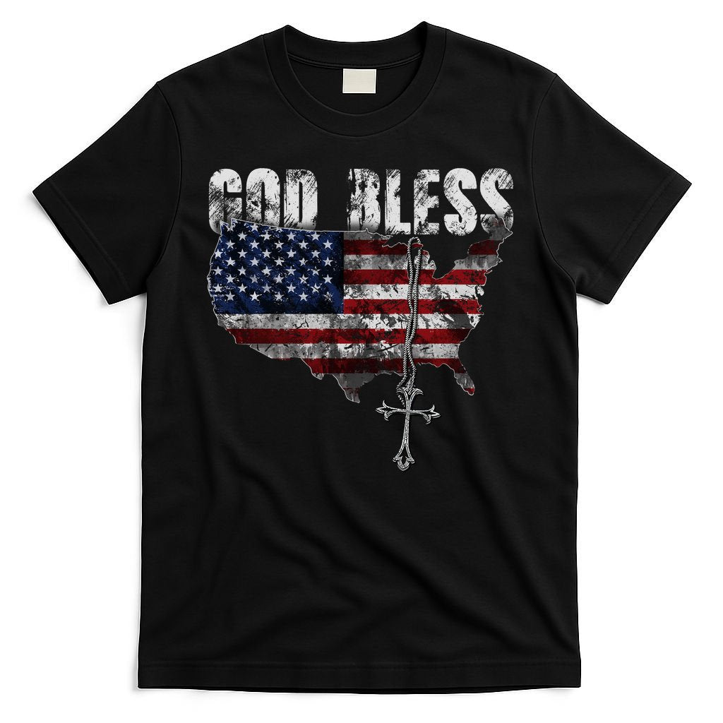 4th Of July American Flag God Bless America T-Shirt