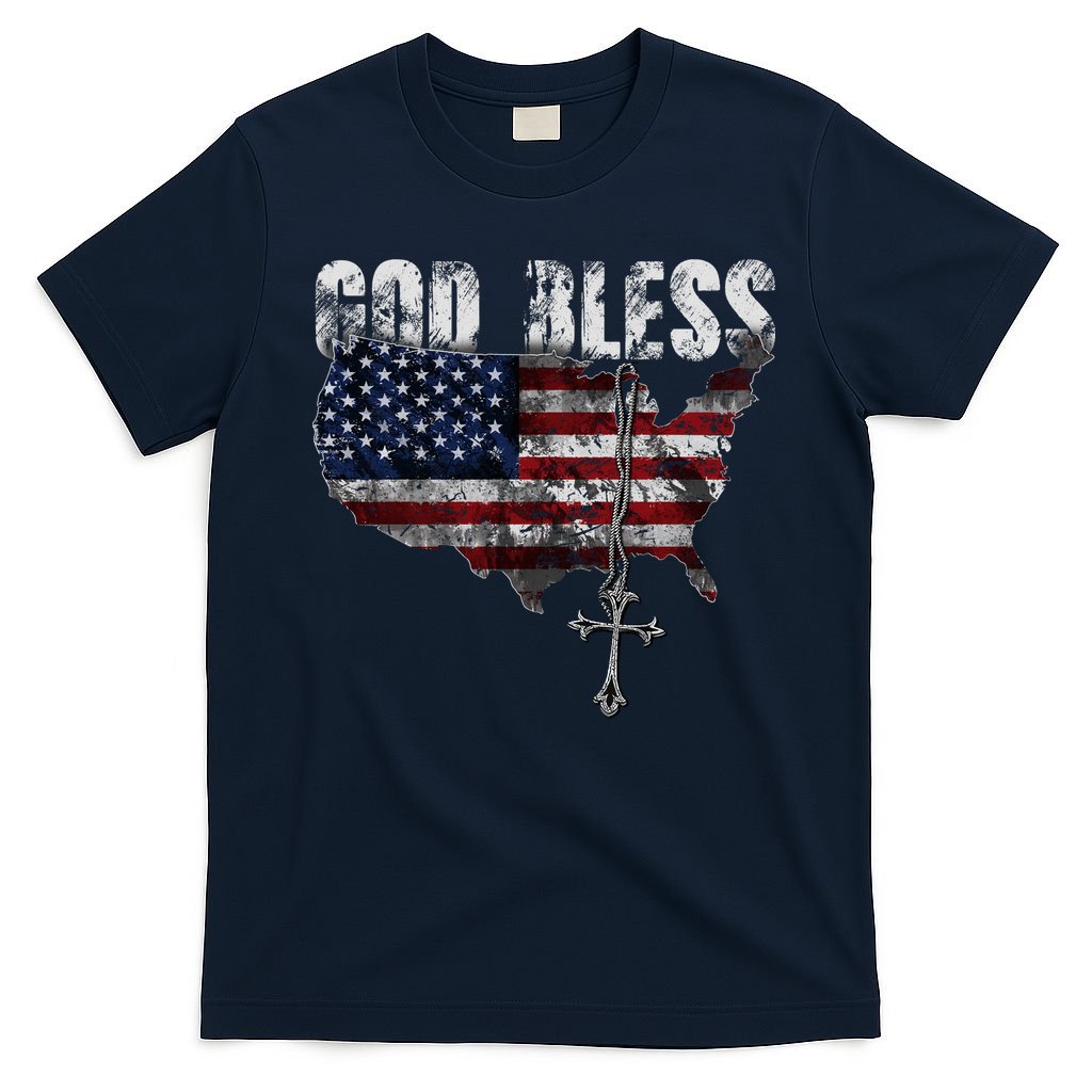4th Of July American Flag God Bless America T-Shirt