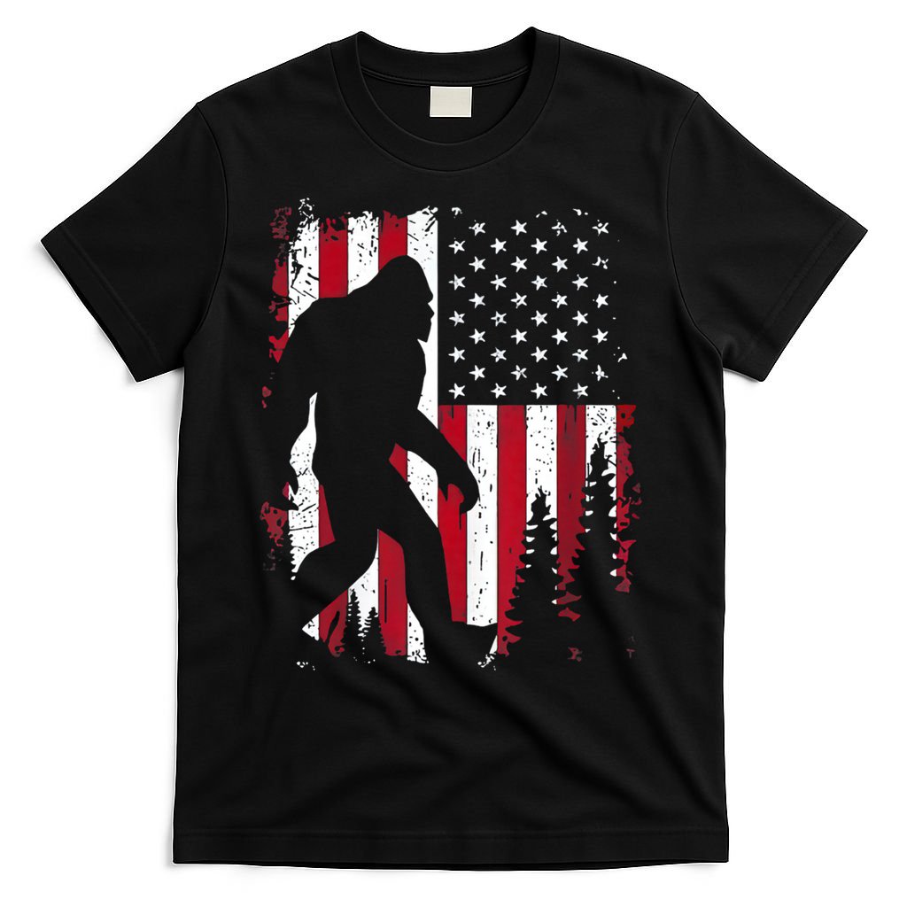 4th Of July Bigfoot Sasquatch American Flag Patriotic T-Shirt