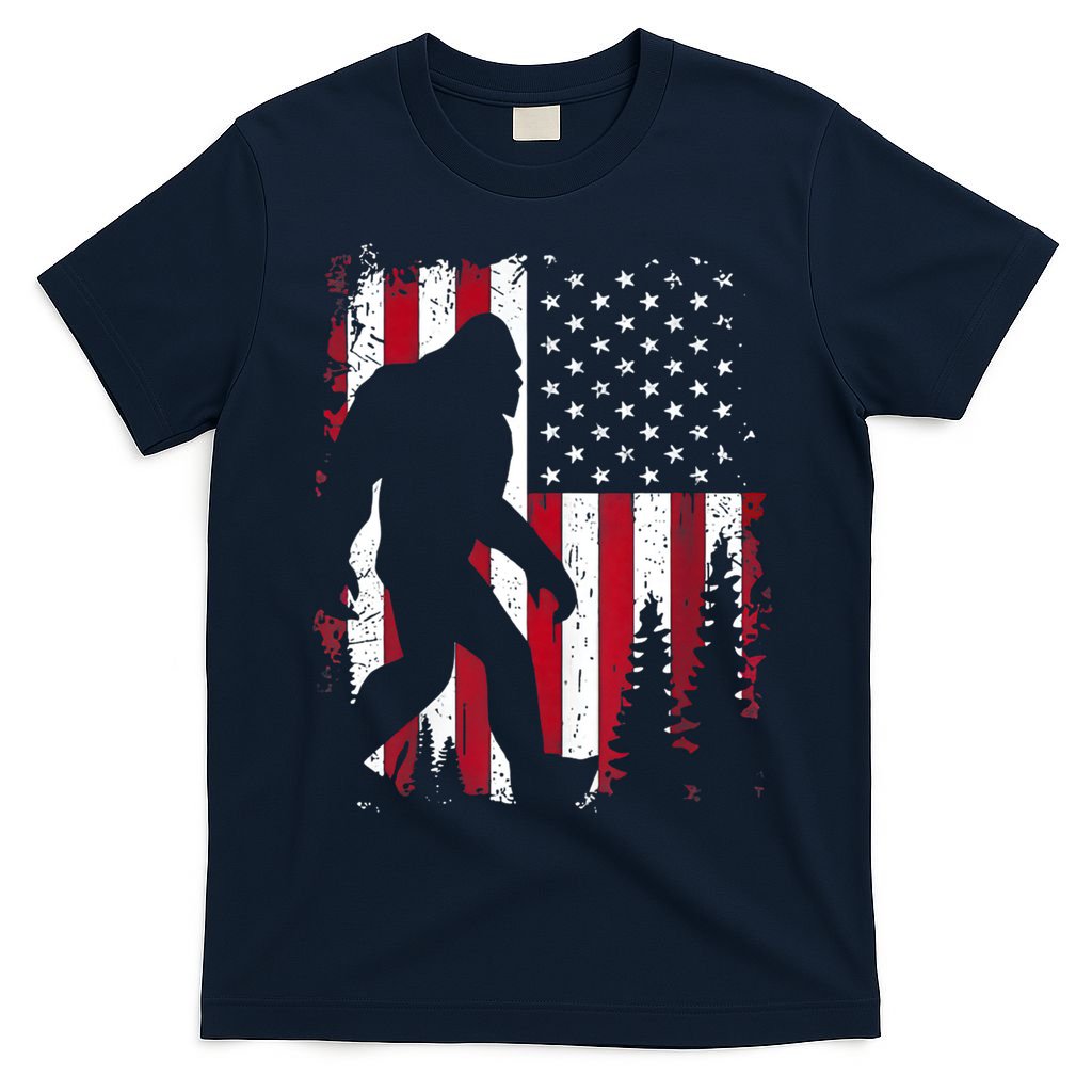 4th Of July Bigfoot Sasquatch American Flag Patriotic T-Shirt