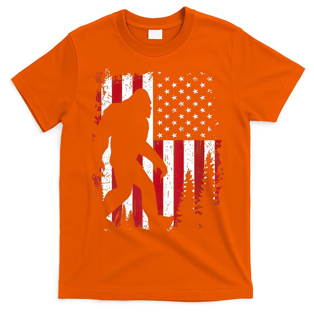 4th Of July Bigfoot Sasquatch American Flag Patriotic T-Shirt