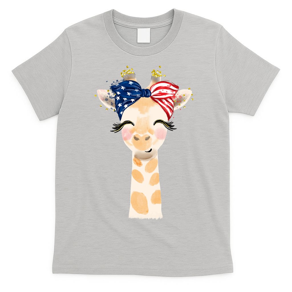 4th Of July Usa Giraffe Cute T-Shirt