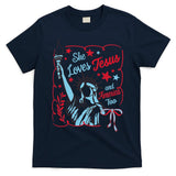 4th Of July Christian She Loves Jesus And America Too Women T-Shirt