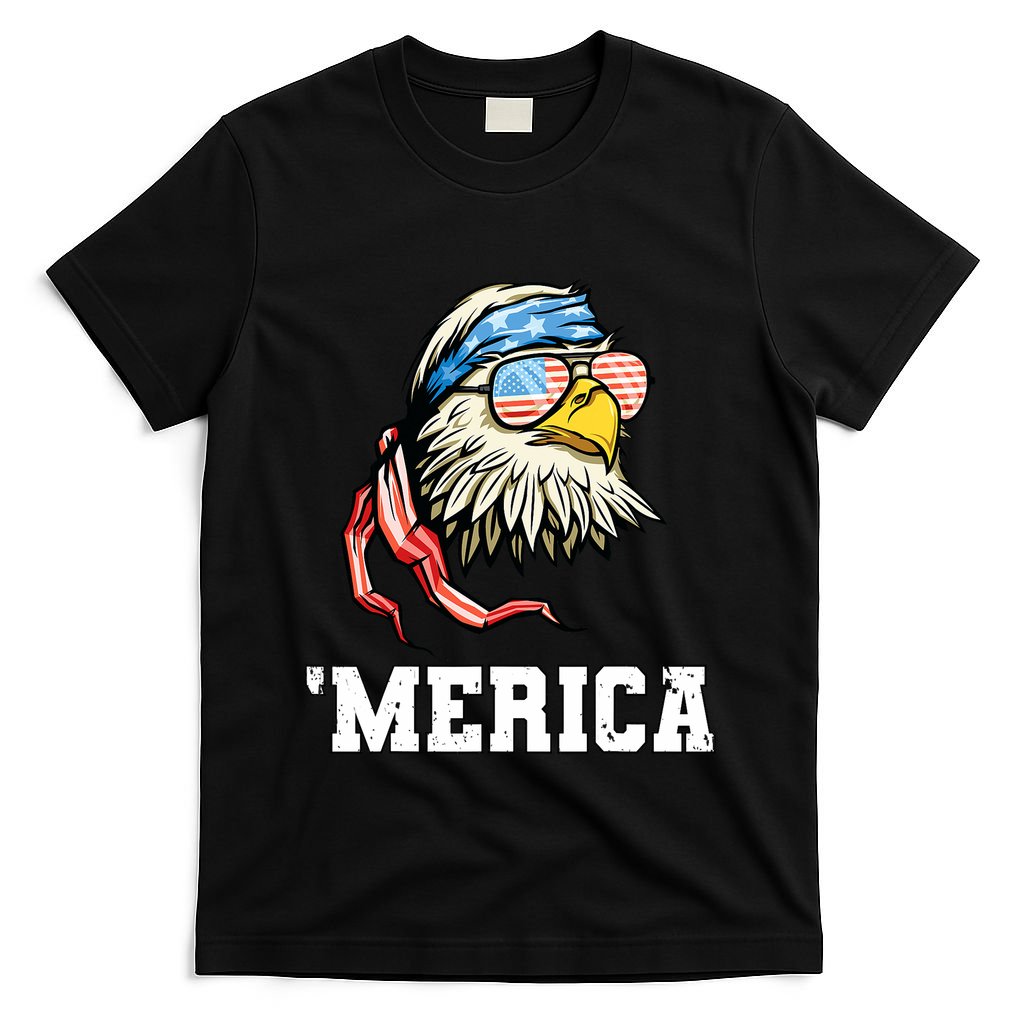 4th Of July Merica Usa Flag Bald Eagle Patriotic Veteran T-Shirt