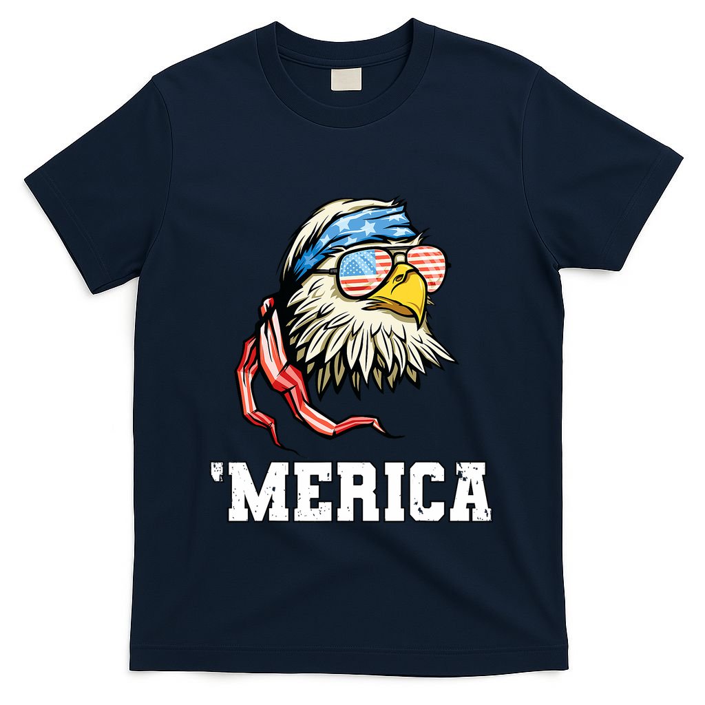 4th Of July Merica Usa Flag Bald Eagle Patriotic Veteran T-Shirt