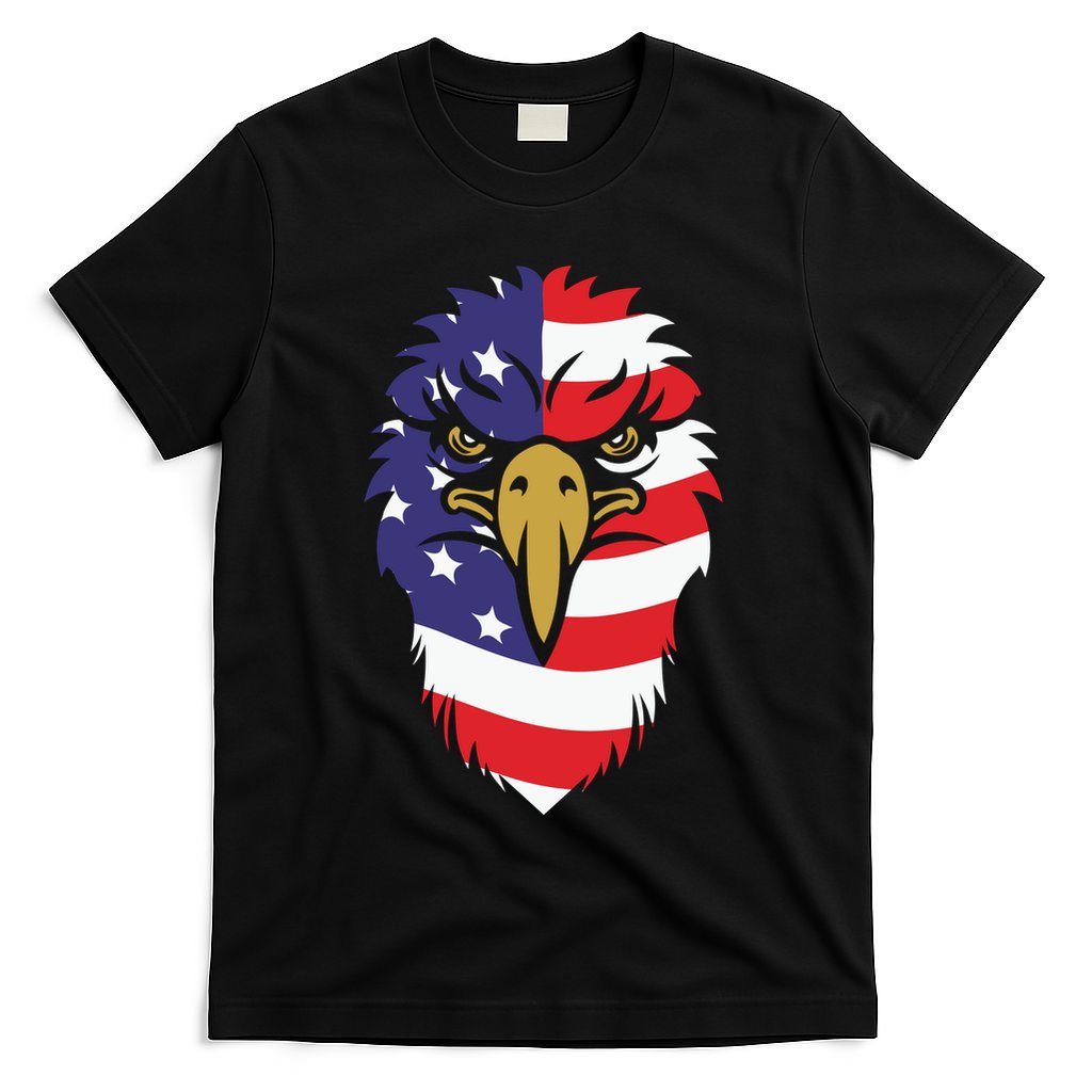 4th Of July Bald Eagle With American Flag T-Shirt