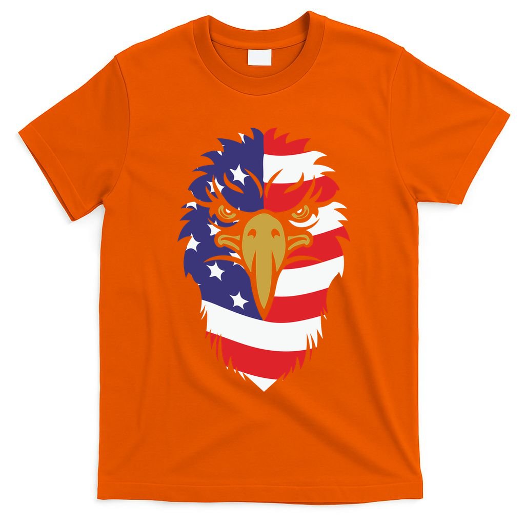 4th Of July Bald Eagle With American Flag T-Shirt
