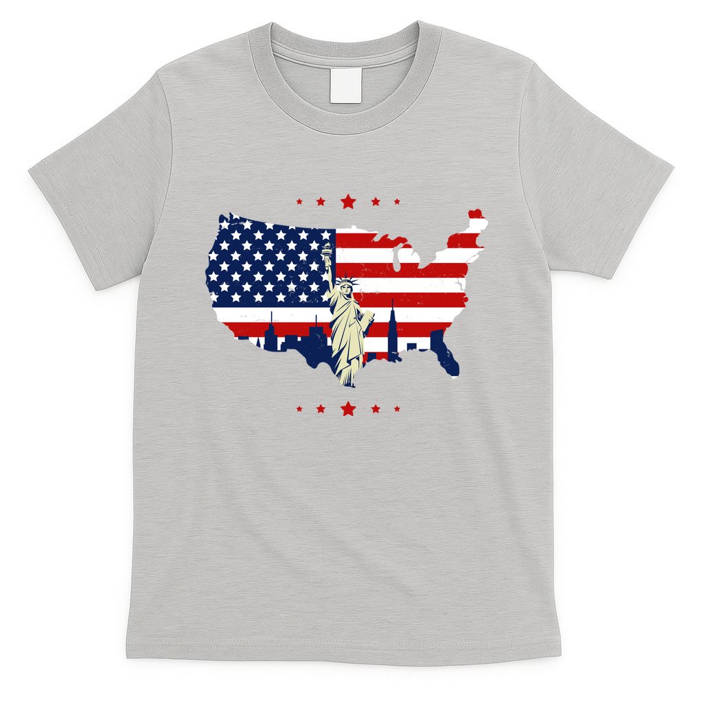 4th Of July American Flag Statue Of Liberty T-Shirt