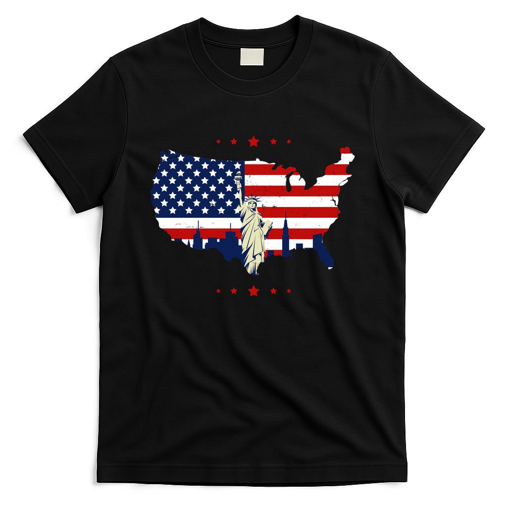 4th Of July American Flag Statue Of Liberty T-Shirt