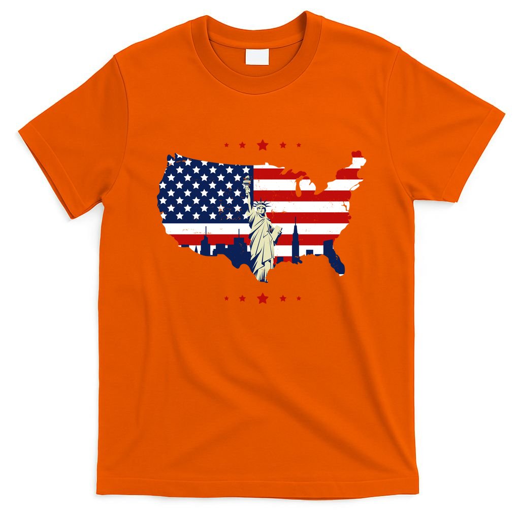 4th Of July American Flag Statue Of Liberty T-Shirt