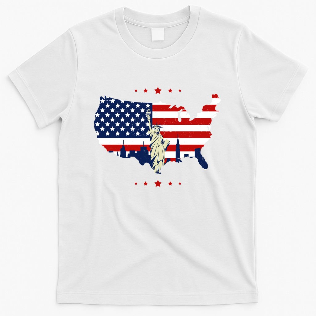 4th Of July American Flag Statue Of Liberty T-Shirt