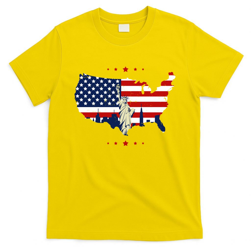 4th Of July American Flag Statue Of Liberty T-Shirt