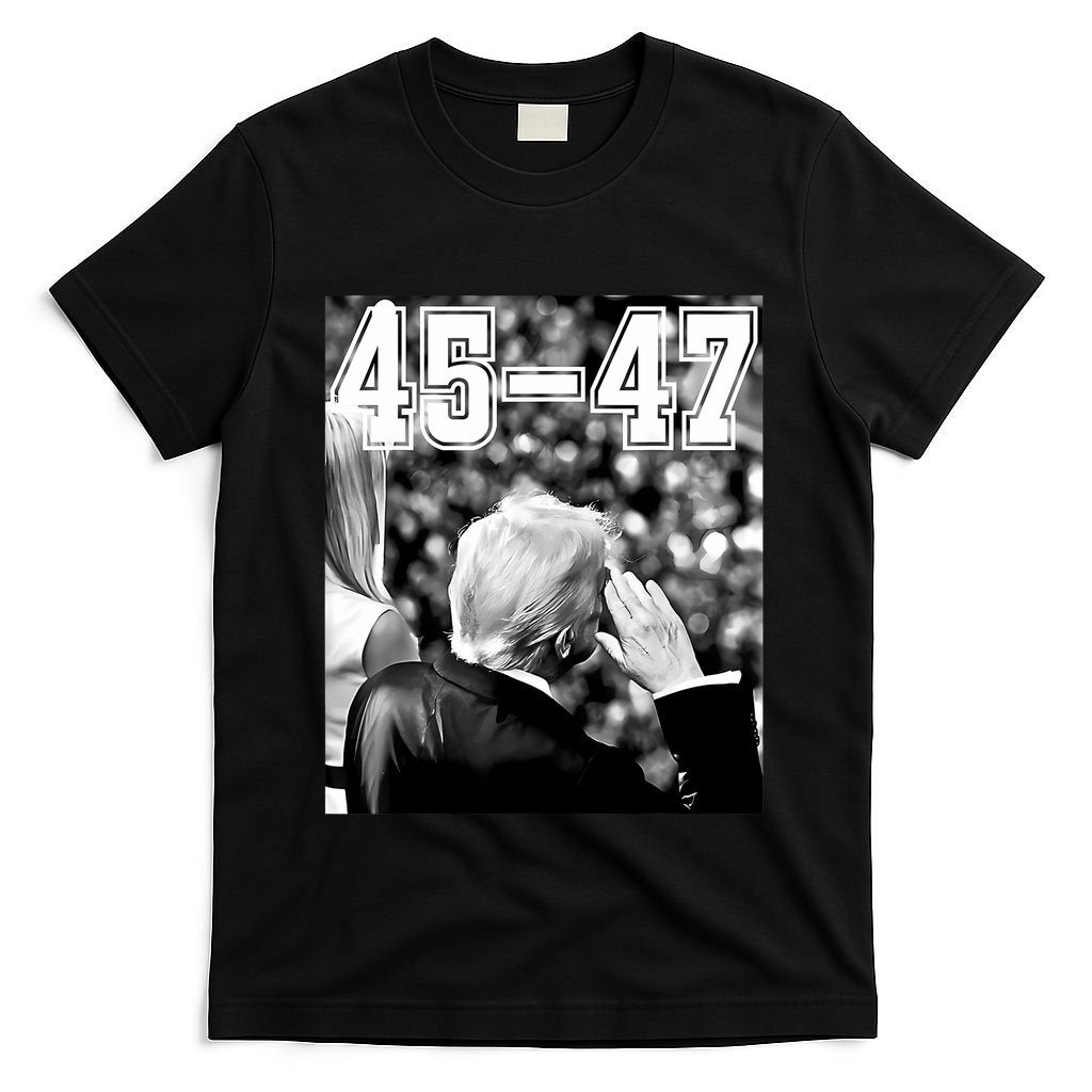 4547 President Trump Military Salutes On Final Vintage T-Shirt