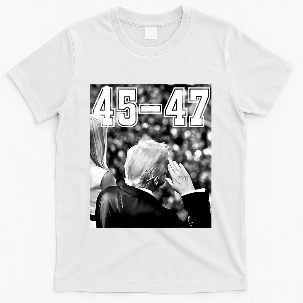 4547 President Trump Military Salutes On Final Vintage T-Shirt