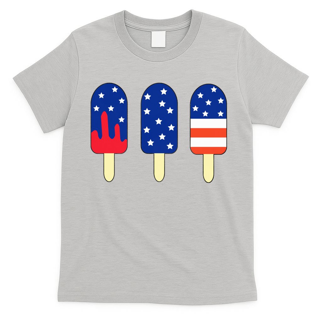 4th of July Popsicle Red White Blue American Flag T-Shirt