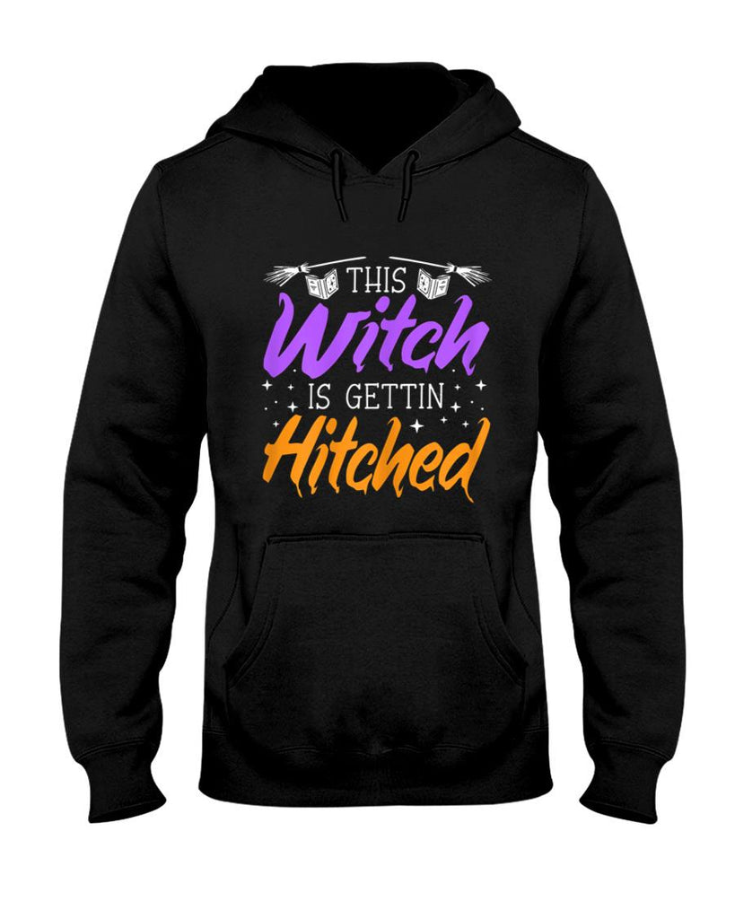 Womens This Witch Is Gettin Hitched Halloween Witch Trick Or Treat T-Shirt