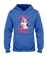 In October We Wear Pink Ghost Witch Breast Cancer Awareness T-Shirt_8