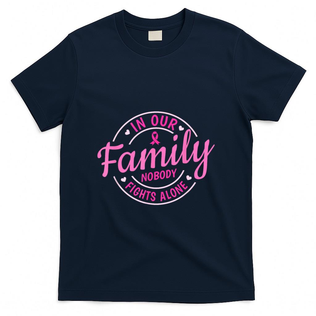 Breast Cancer Family Support Women Pink Ribbon Boxing Gloves T-Shirt