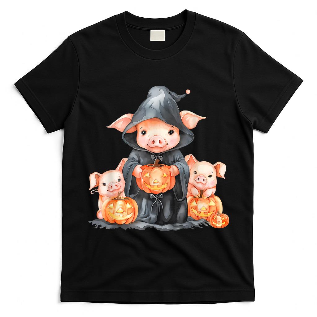 Halloween Pig Witchcraft Ghost Scary Pumpkin Trick Or Treat T-Shirt