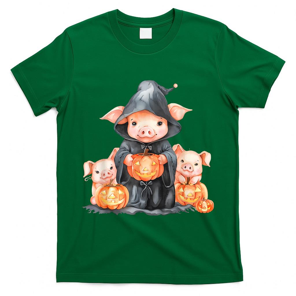 Halloween Pig Witchcraft Ghost Scary Pumpkin Trick Or Treat T-Shirt