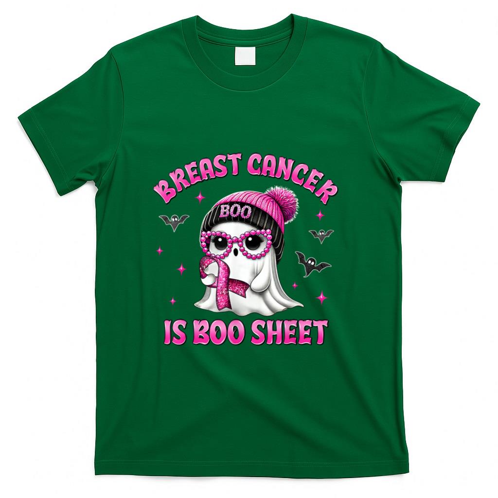 Breast Cancer Is Boo Sheet Pink Ribbon Funny Ghost Halloween T-Shirt