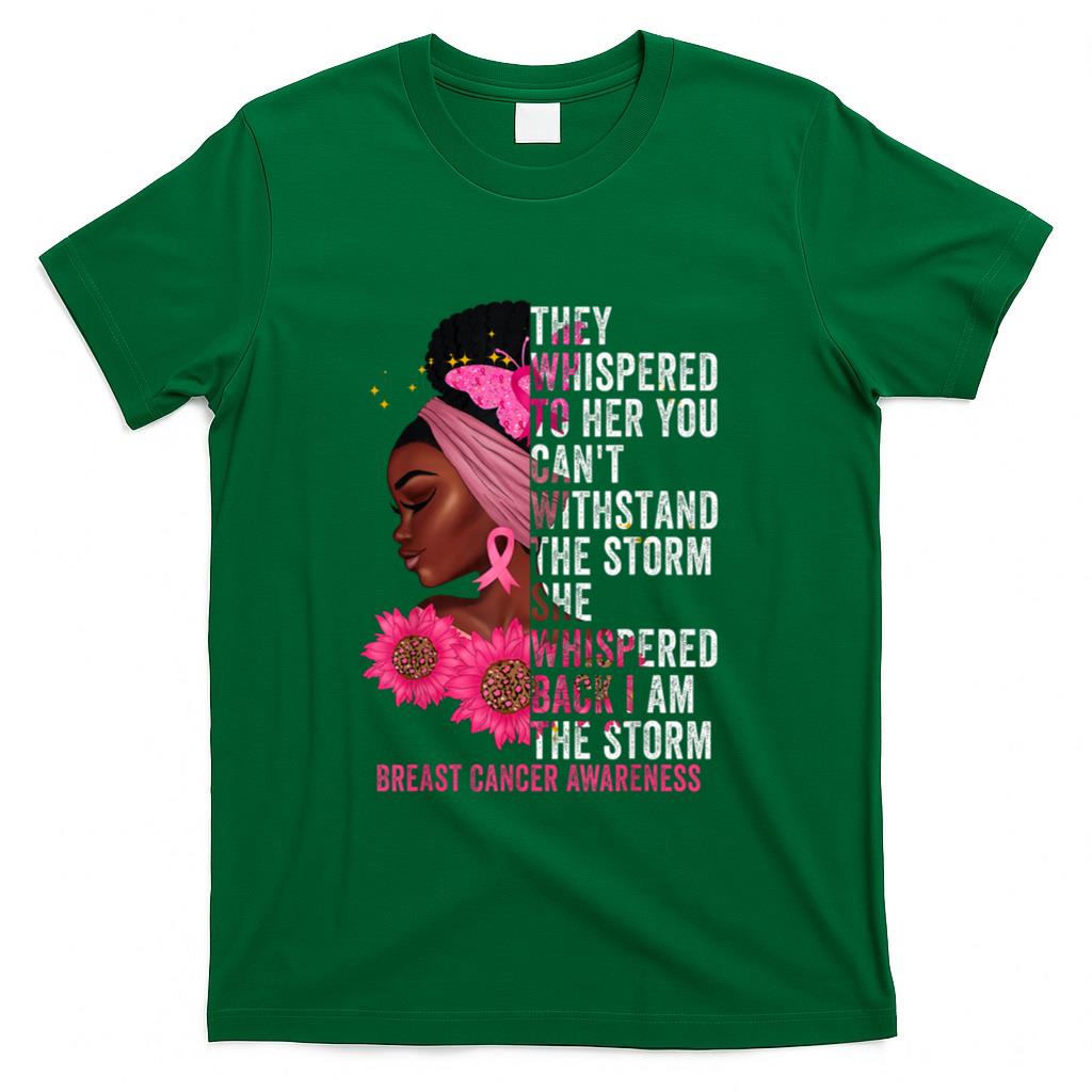 Im The Storm Black Women Breast Cancer Survivor Pink Ribbon T-Shirt_1