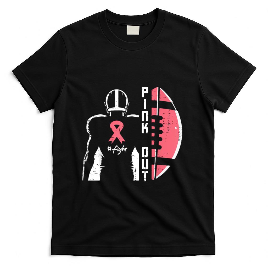 Breast Cancer American Football Pink Out Awareness Men Boys T-Shirt