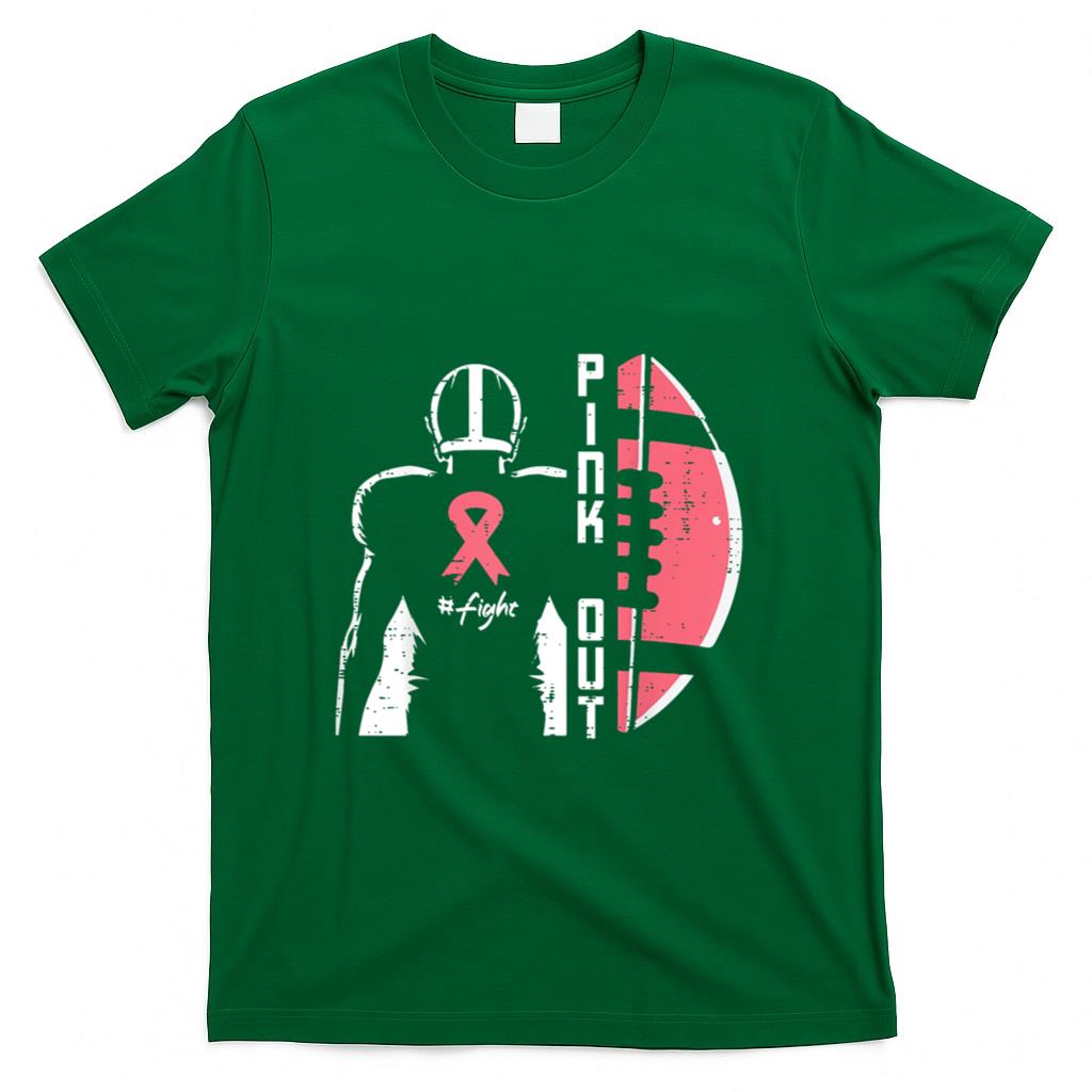 Breast Cancer American Football Pink Out Awareness Men Boys T-Shirt