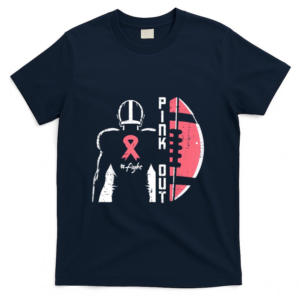 Breast Cancer American Football Pink Out Awareness Men Boys T-Shirt