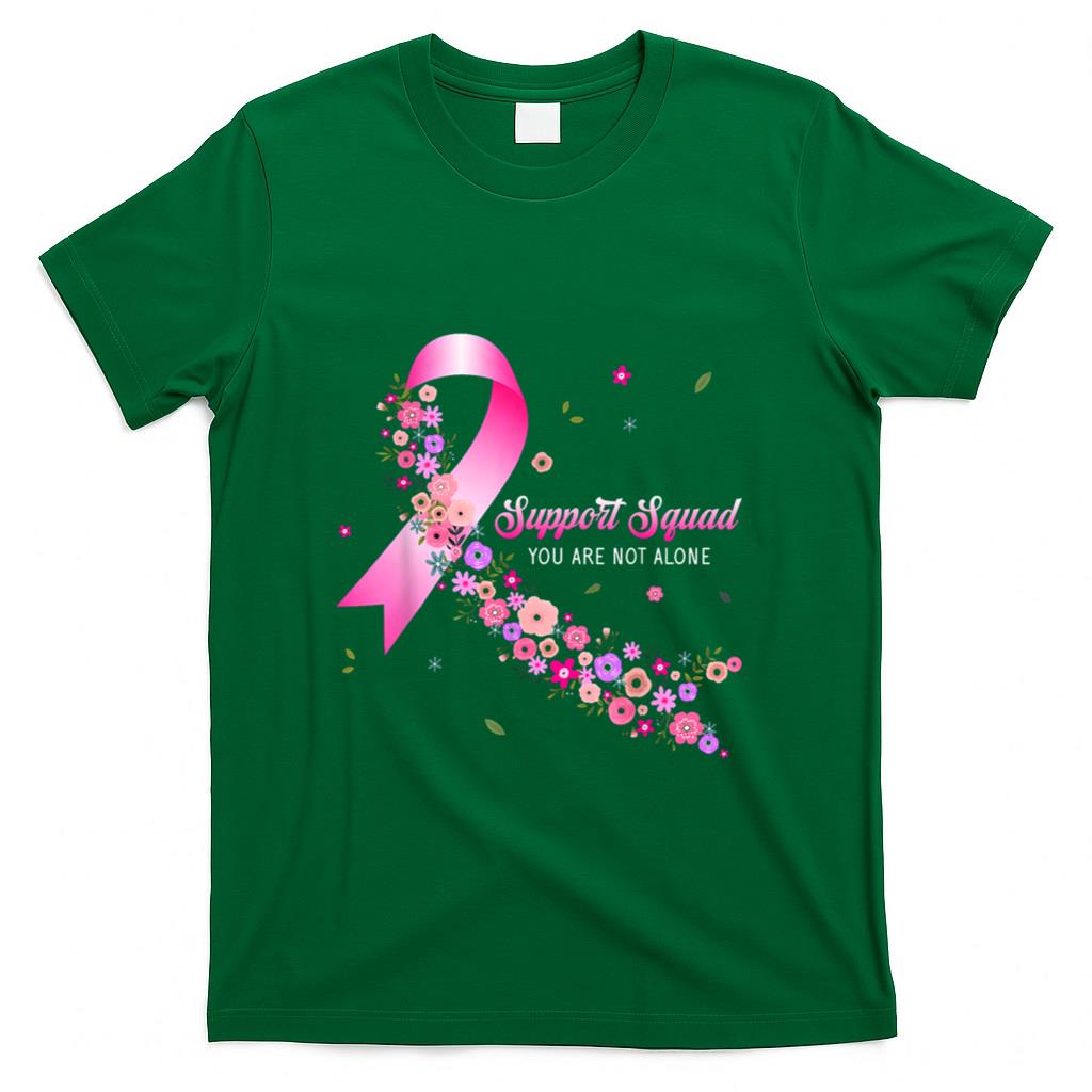 Support Squad Breast Cancer Awareness Pink Ribbon Butterfly T-Shirt_1