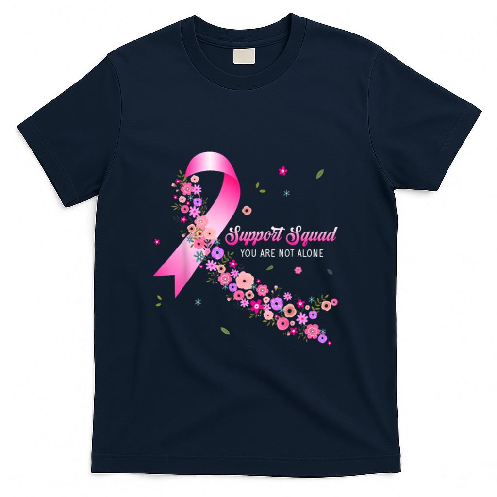 Support Squad Breast Cancer Awareness Pink Ribbon Butterfly T-Shirt_1