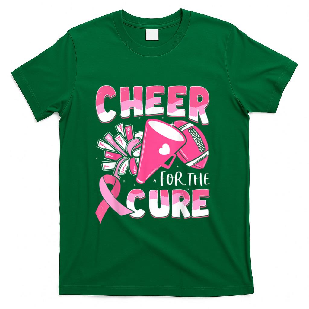Breast Cancer Awareness Cheer For The Cure Football T-Shirt