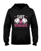 Save 2nd Base Baseball Player Breast Cancer Awareness T-Shirt