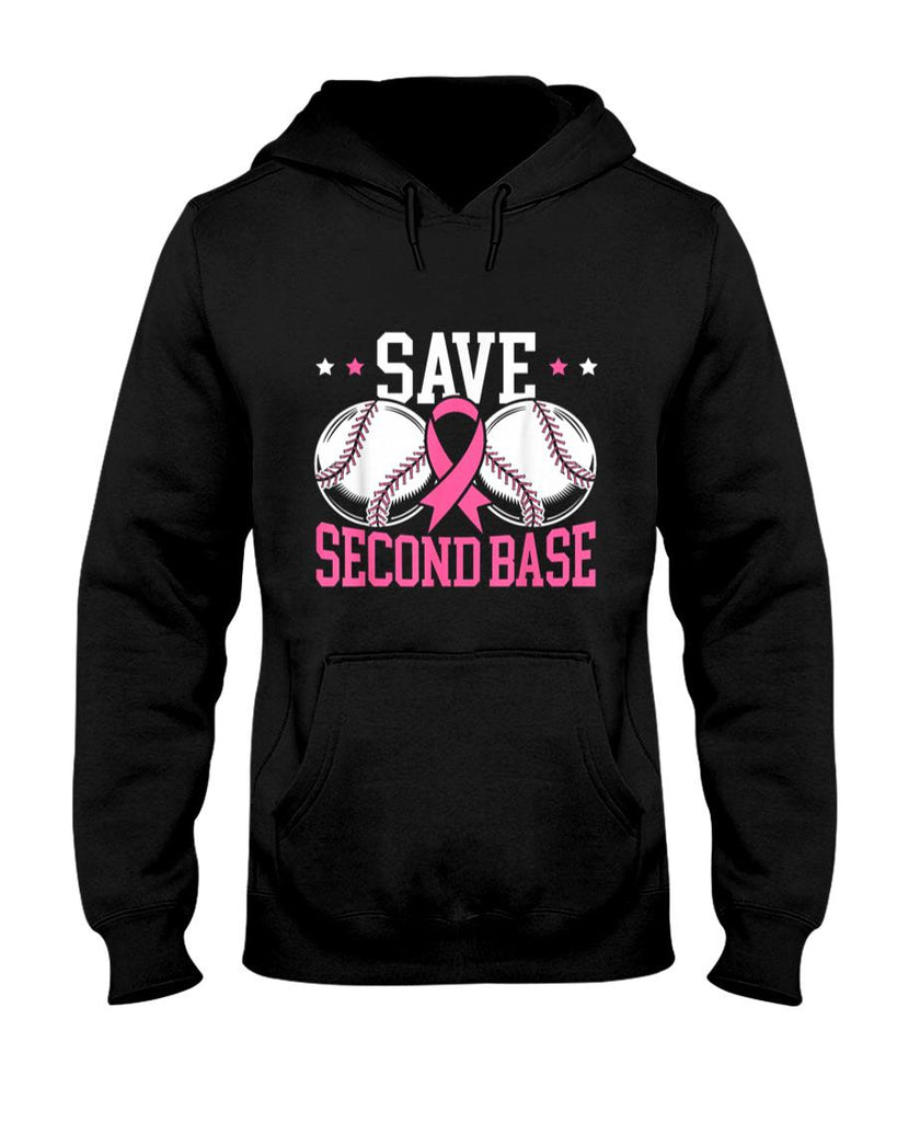 Save 2nd Base Baseball Player Breast Cancer Awareness T-Shirt