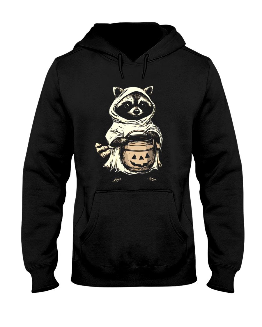 Cute Raccoon Ghost Raccoon Halloween Shirt, Pumpkin Fall Design Oversized T-Shirt