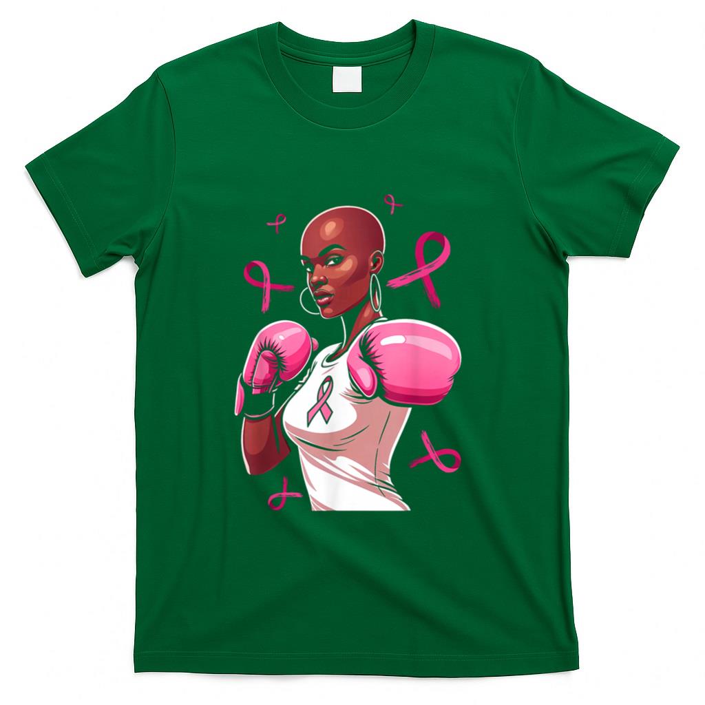 Breast Cancer Awareness African American Afro Pink Ribbon T-Shirt