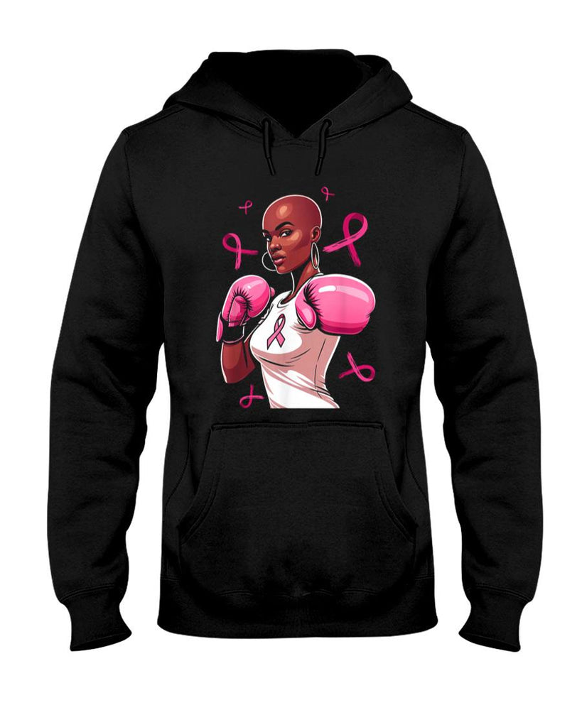 Breast Cancer Awareness African American Afro Pink Ribbon T-Shirt