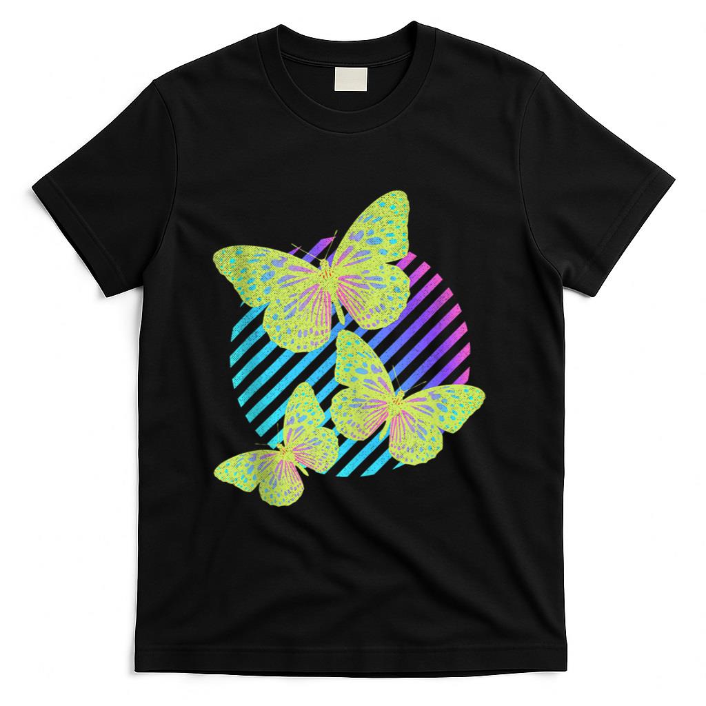 Retro Nostalgia - Psychedelic Butterfly Vaporwave Nostalgia Distressed Retro