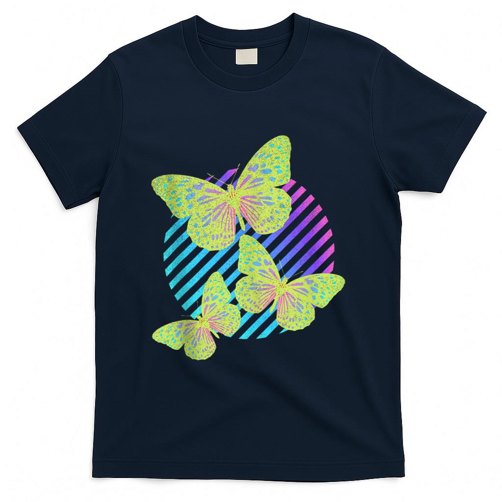 Retro Nostalgia - Psychedelic Butterfly Vaporwave Nostalgia Distressed Retro