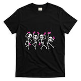 Pink Ribbon Breast Cancer Awareness Skeleton Women Men Kids T-Shirt
