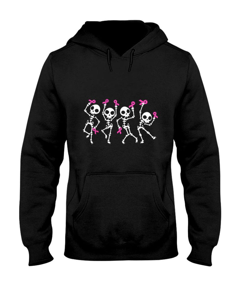 Pink Ribbon Breast Cancer Awareness Skeleton Women Men Kids T-Shirt