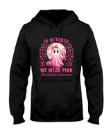 in October We Wear Pink Breast Cancer Awareness Halloween T-Shirt