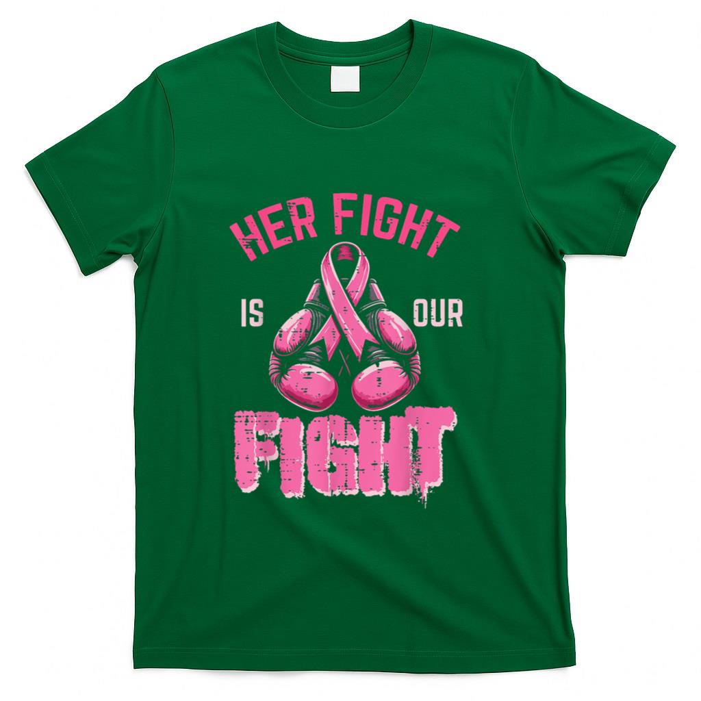 Breast Cancer Her Fight Our Fight Aware Boxing Women Men Kid T-Shirt