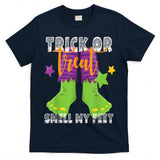 Trick Or Treat Smell My Feet Halloween Shirt Kids Funny T-Shirt